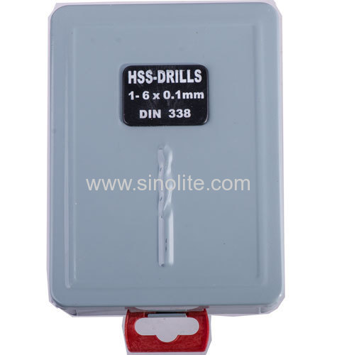 51pcs HSS Drill Bits Sizes from 1-6 x 0.1mm packed in metal box