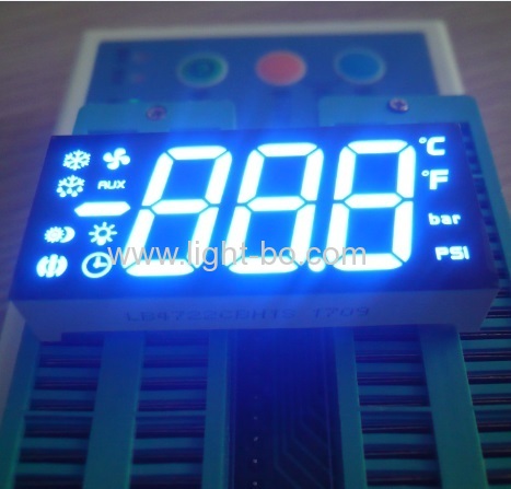Ultra blue 17mm Triple Digit 7 Segment LED Display Common cathode for Refrigerator Controller