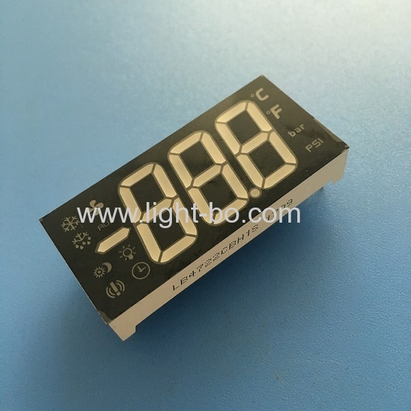 Ultra bright blue customized Triple Digit 7 Segment LED Display Common anode for Refrigerator Control