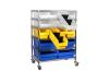 High strength mobile wire shelving rack with plastic shelf bins