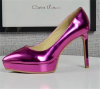 Patent leather point toe women high heels