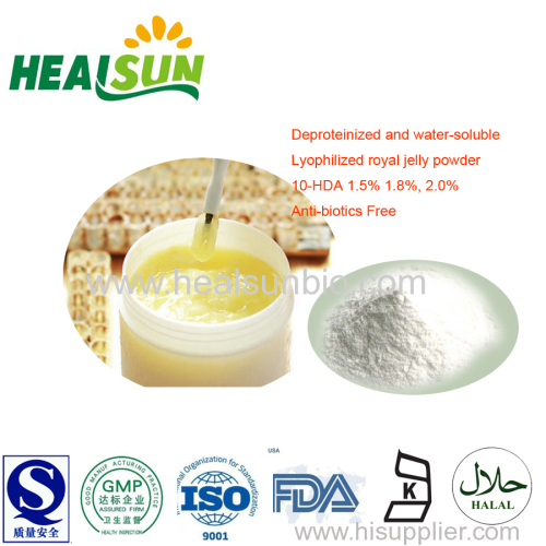 Deproteinized and water-soluble lyophilized royal jelly powder