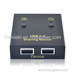2 ports USB device sharing switch for computer and printer