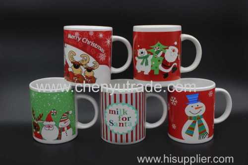 decal Christmas porcelain coffee mug gift product promotion can be OEM