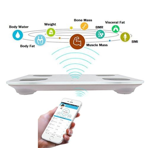 Smart body fat scale with measuring 8 body data by free app for IOS and Android OS