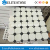 Thassos White 2 inch Octagon Mosaic Tile with Black Dots Polished - Marble from Greece