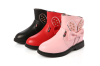 Girls round toe ankle boots with bowtie