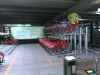 Bike parking lot with gate identification system