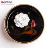 ODM & OEM Handmade 3D Customized Ceramic white Lotus Goldfish Stick Incense Burner Holder