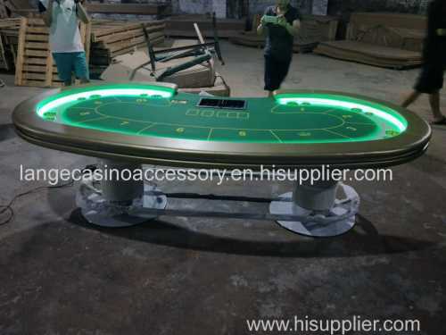 High Quality LED light Poker Table Top Texas Holdem Table With Cup
