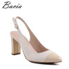 SheepSkin Beige Sandals Buckle Strap Women High heel Pumps