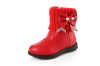 Children round toe PU and knitting ankle boots