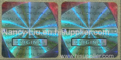 Silver color laser hologram label 3 d holographic film pet label