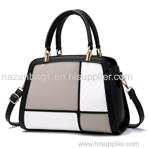 New model high quality pu leather women bag handbag fashion fight color ladies shoulder bags