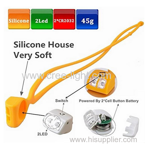 2Led silicone Hands Free Portable Led Running Warning Neck Light