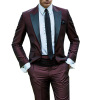 Burgundy men's suits 2 pieces fashion men's suit