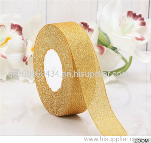 4.5 Gift pull Pom Pom Bow with Crimped metallic ribbon and PP raffia for packing and decoration