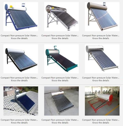 Compact Non-pressure Solar Water Heater