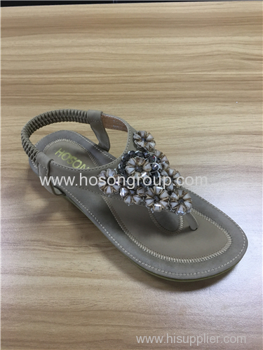 Lady elastic band flat sandals