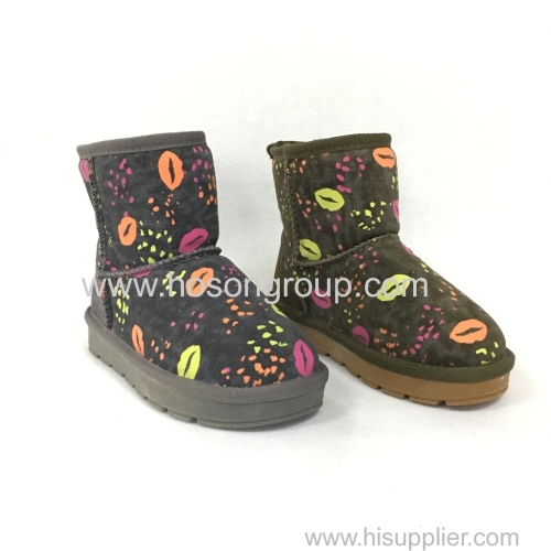 Chilren clip on snow ankle boots