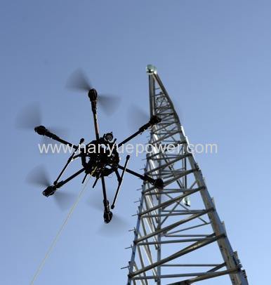 UAV Six Rotor Drone for 70mm2 Power Cable Stringing and 35mm Aerial Power Cable Inspection in PowerTransmission Lines