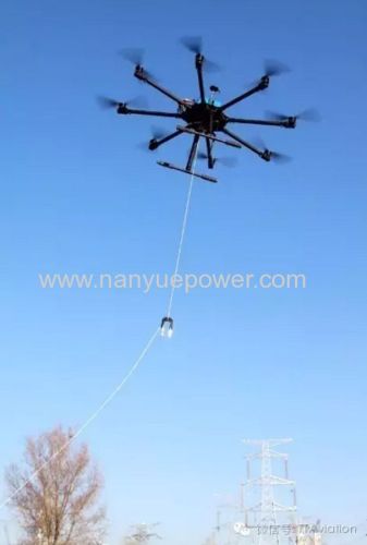 UAV Six Rotor Drone for 70mm2 Power Cable Stringing and 35mm Aerial Power Cable Inspection in PowerTransmission Lines