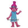 Long Plush Rose Red TROLLS GNOME For Adult Size Mascot Costume Outfits For Halloween Party