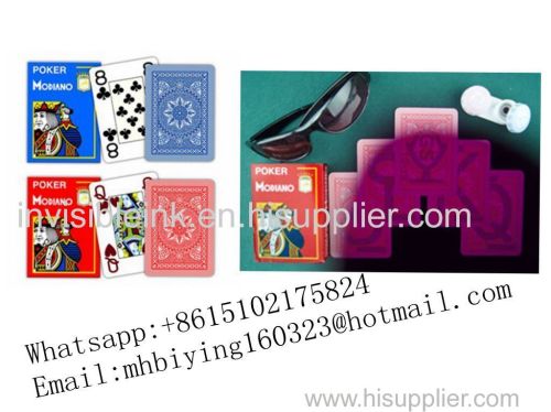 Modiano Texas Hold'em plastic marked cards for uv contact lenses/cheat in gamble/invisible ink/omaha texas poker cheat