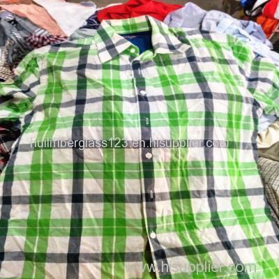 High Quality Mixed Used Clothing Men Short Sleeve Shirt