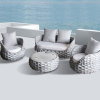 Circle designed european style 4 pcs balcony polyester fibre weave outdoor sofa set