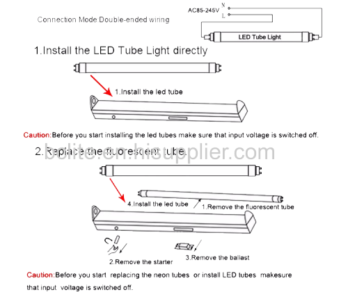 100lm/w Aluminum LED T8 tube light 1200mm 18w