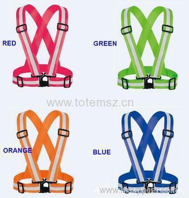 High Reflective Strap Vest Adjustable Elastic Running And Cycling Safety Equipments