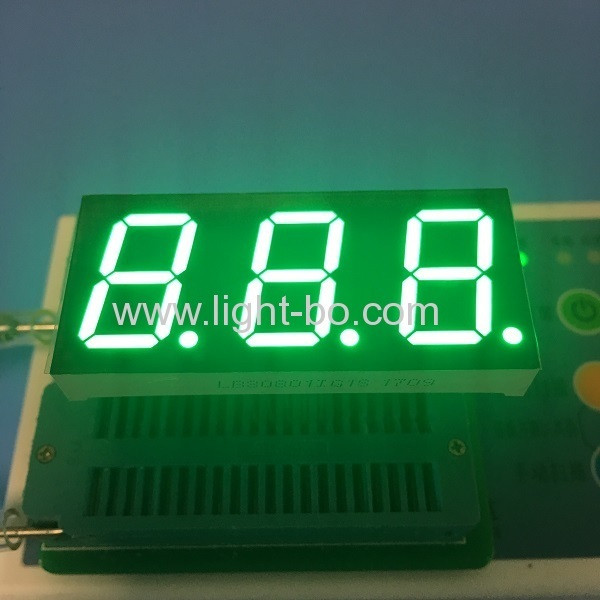 Pure Green 7 segment led display Triple digit 0.8" common anode for temperature humidity control