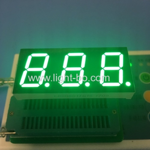 Pure Green  7 segment led display Triple digit 0.8  common anode for temperature humidity control