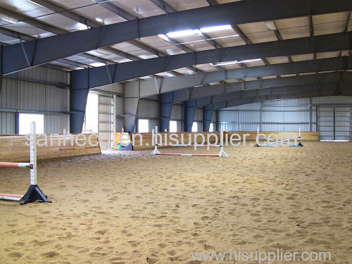 Prefabricated steel horse stables house hall shed metal frame indoor riding arena shelter barns