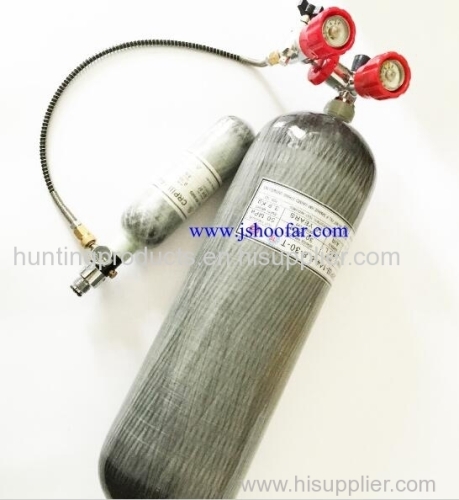 Fully wrapped carbon fiber gas cylinder for hunting equipment or fill PCP air gun