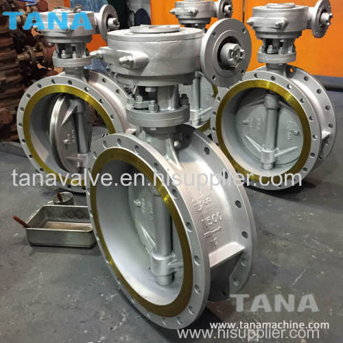 ANSI ASTM A216 WCB flanged ends Metal Seat Triple Offset Butterfly Valve with Gear operated