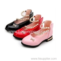 Round toe peals chain velcro girls dress sandals