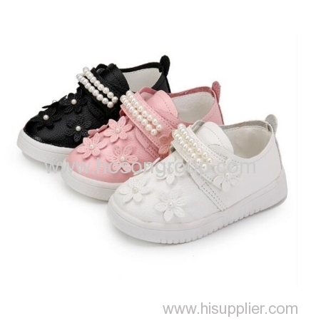 Girls beading velcro casual shoes