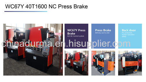 E21 NC WC67K 40T 1600mm cnc hydraulic used press brake sheet metal cutting and bending machine