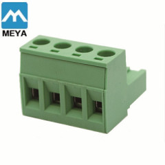 4 Pin 5mm Pitch 300V 10A PCB Mount Type Terminal Block Green