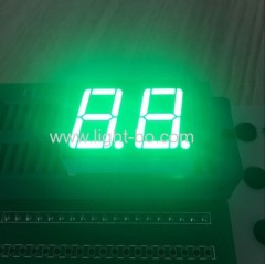 High brightness pure green 7 segment led display dual digit 0.56