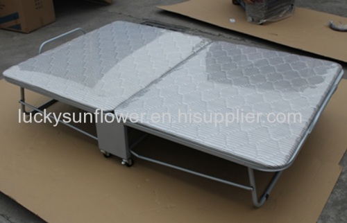Metal wood folding bed with bedboard