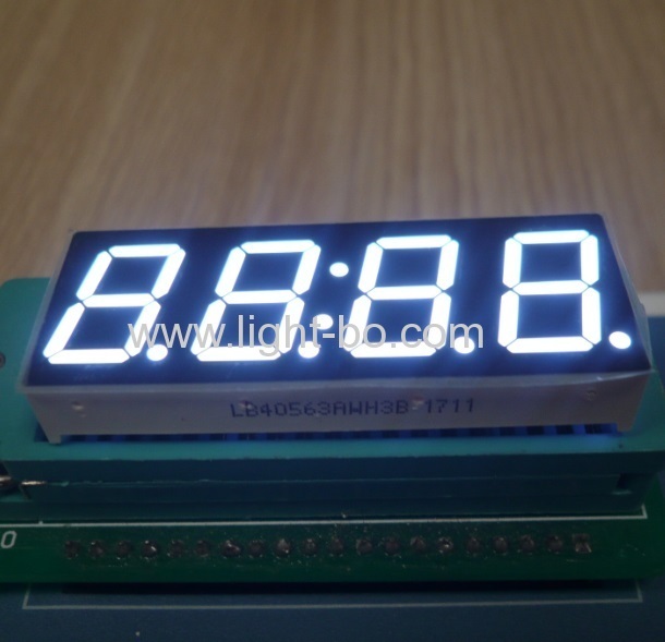 Ultra white 0.56" 4 digit 7 segment led clock display common anode for home appliances