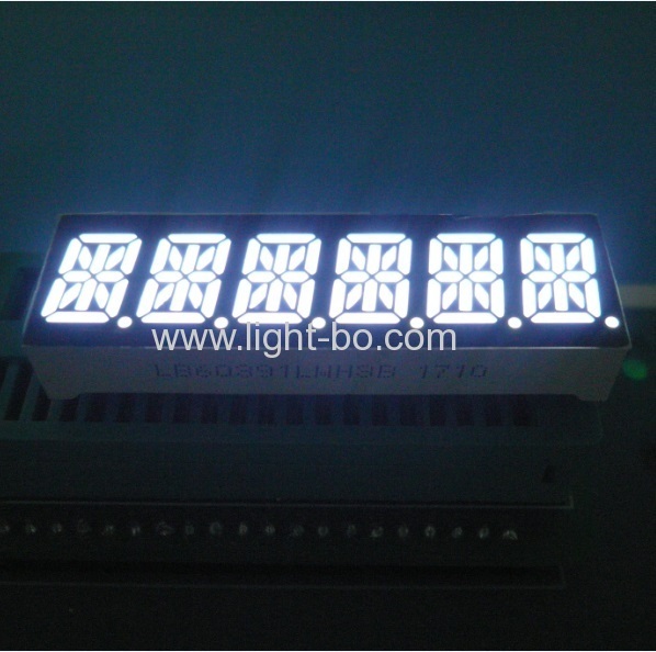 Ultra white 10mm 6 digit 14 segment led display common cathode for instrument panel