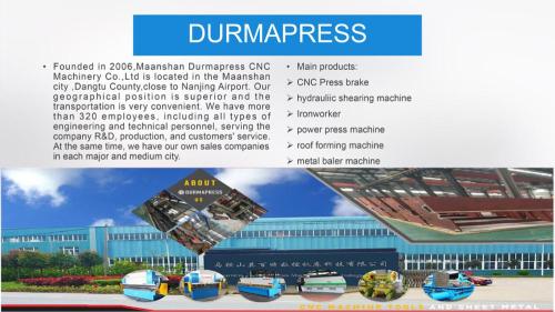 Durmapress WC67Y 300T 3200 hydraulic press brake machine that export to Peru