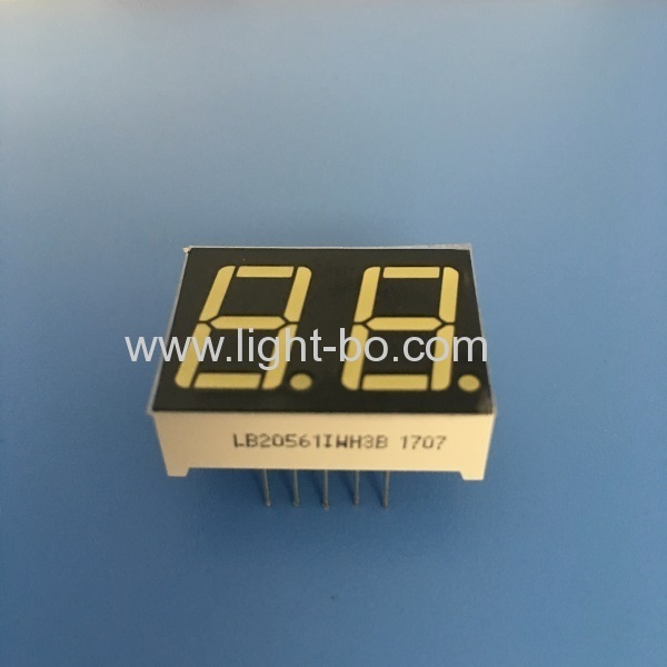 Ultra bright white 0.56" Dual digit 7 segment led display common anode for equipment panel