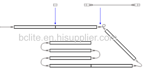 20w 1.2m T5 D shape Aluminum linkable integrated batten LED Light manufacture