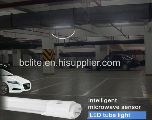 T8 18W Microwave Motion Activated Sensor LED Tube Light Rada sensor for parking lot