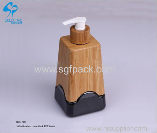 empty bamboo lotion plastic pump 500ml shampoo empty hand sanitizer bottle